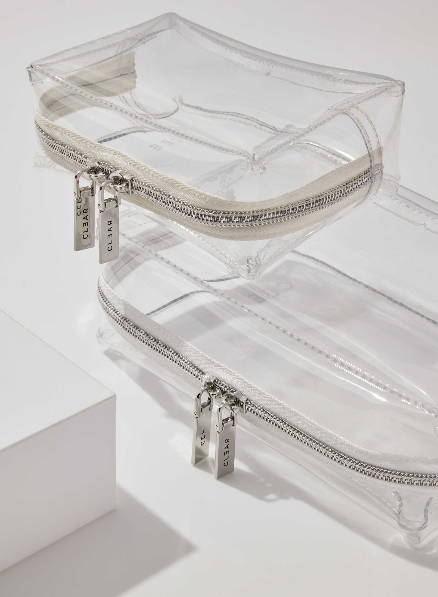 CLEAR SMALL + MINI COSMETIC CASE SET