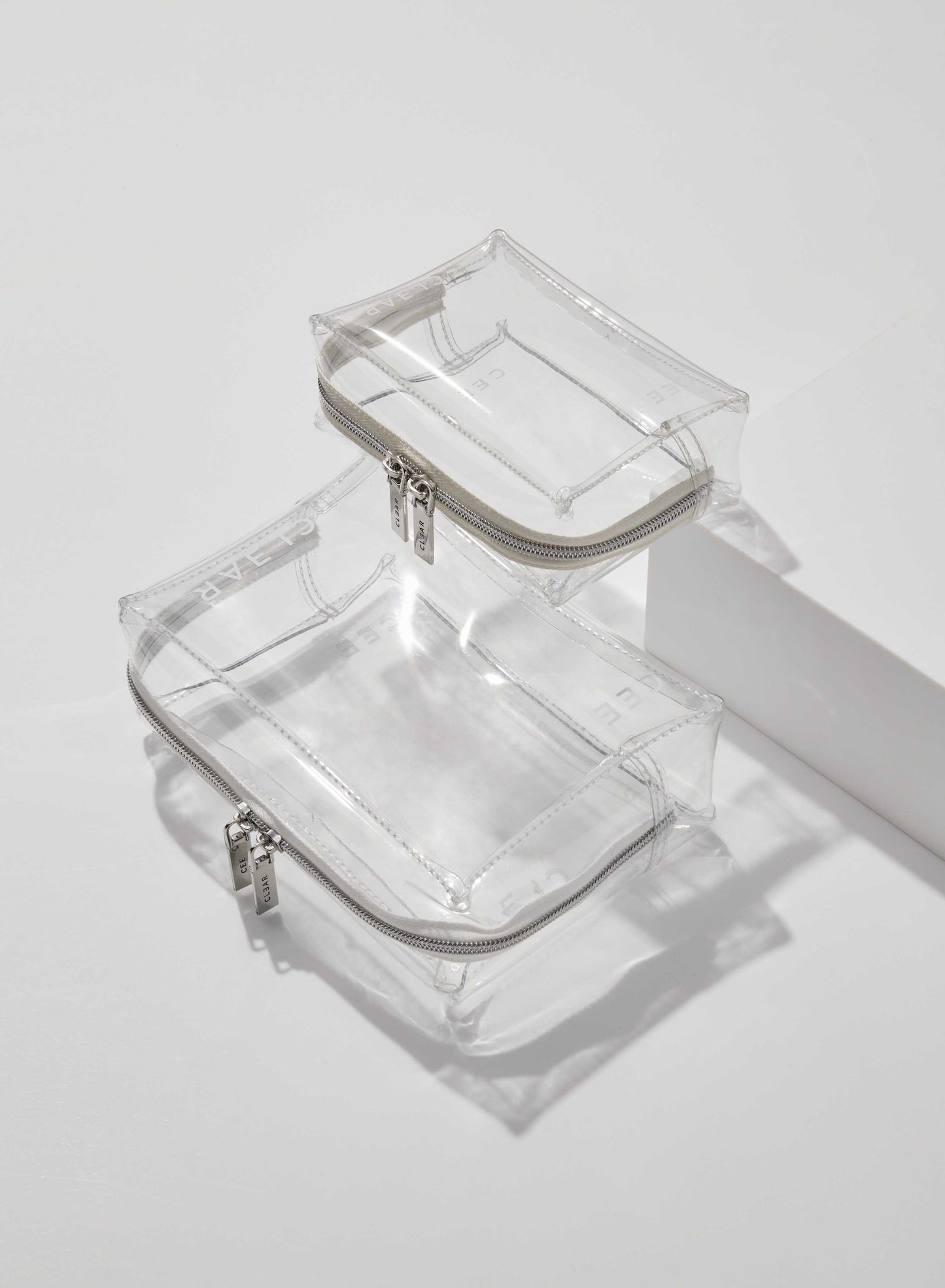 CLEAR SMALL + MINI COSMETIC CASE SET