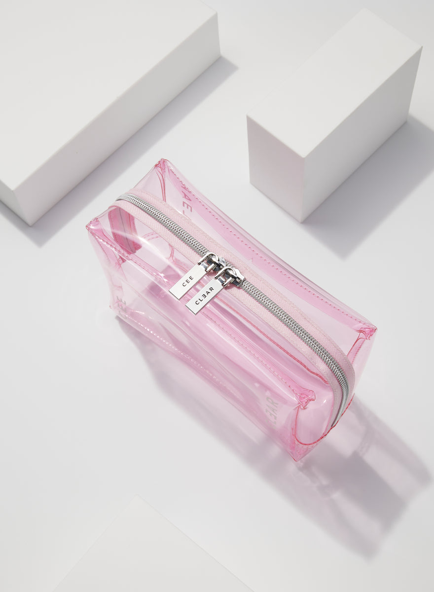 BLUSH SMALL COSMETIC CASE CEE CLEAR