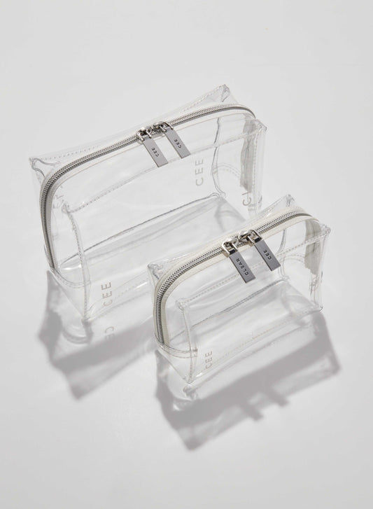 CLEAR SMALL + MINI COSMETIC CASE DUO