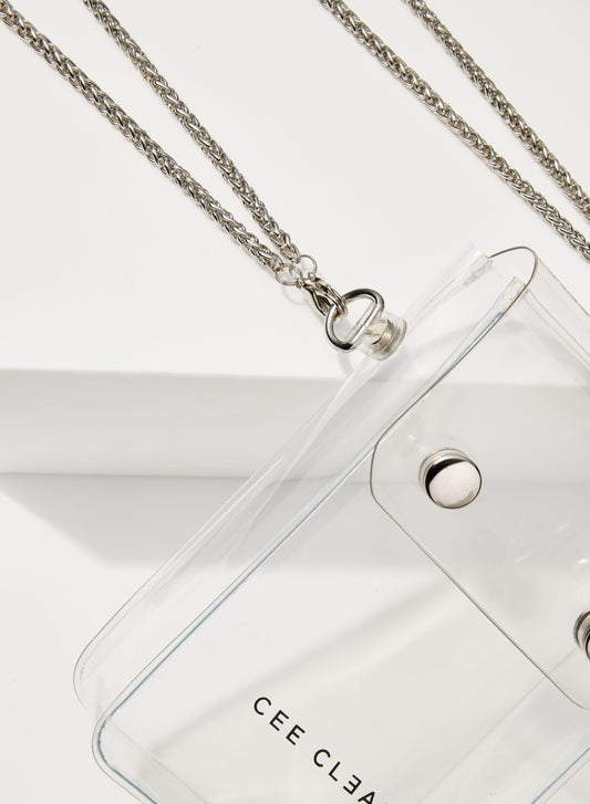 CLEAR CROSS BODY BAG + CHAIN DUO