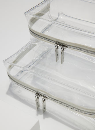 CLEAR LARGE + SMALL COSMETIC CASE DUO