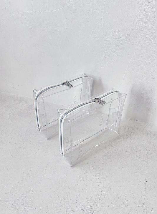 CLEAR LARGE COSMETIC CASE DUO