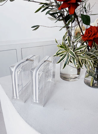 CLEAR LARGE COSMETIC CASE DUO